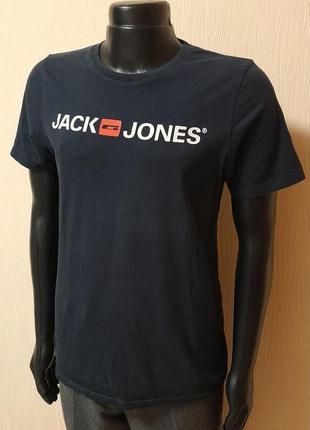 Стильная футболка синего цвета jack&jones made in bangladesh, молниеносная отправка6 фото