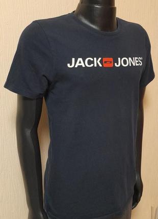 Стильная футболка синего цвета jack&jones made in bangladesh, молниеносная отправка7 фото
