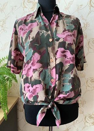 Блуза рубашка размер m-l-xl пог-54 длина блузы-76-80