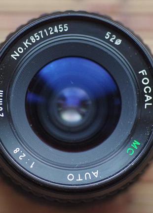Объектив focal mc 28mm 2.8 (tokina для canon fd)