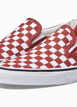 Кеди ванси vans classic slip-on red/beige2 фото