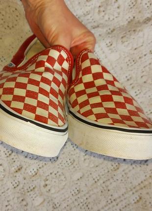 Кеди ванси vans classic slip-on red/beige8 фото