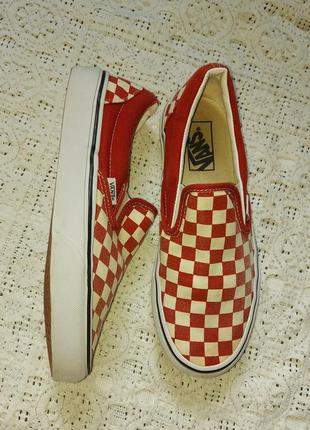 Кеди ванси vans classic slip-on red/beige1 фото