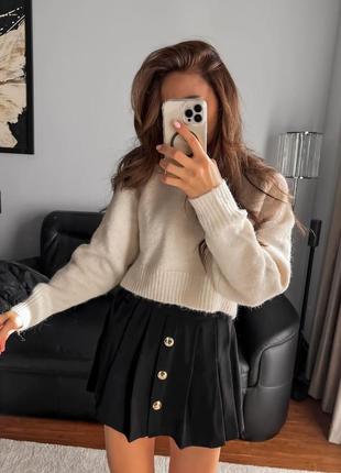 Свитер кофта бежевый короткий s zara 9598/187