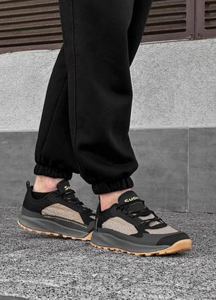Стильные черно-бежевые комфортные текстильные кроссовки весенние-осенние,весная, лито,осень, демисезон5 фото