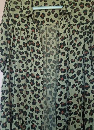 Туніка - сорочка віскоза леопардовий принт батал7 фото