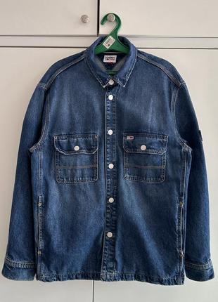 Джинсовка, джинсова куртка овершот рубашка tommy hilfiger