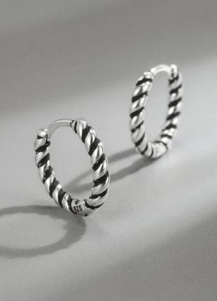 Серьги кольца маленькие серебро silver серьги original