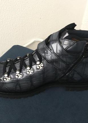 Итальянские ботинки santoni с крокодиловой кожи,новые4 фото