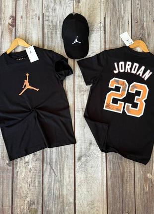 Чоловіча футболка чорна мужская футболка с коротким рукавом jordan 23