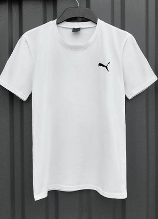 Чоловіча біла футболка базова мужская футболка с коротким рукавом puma1 фото