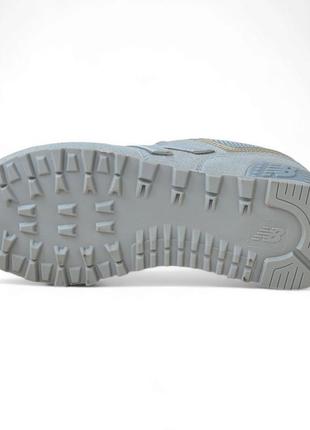 Стильные женские весенние кроссовки серые с золотом new balance замша сетка весна-осень,натуральная замша2 фото