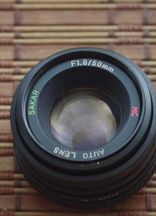 Объектив sakar 50mm f/1.8 для minolta md без резинки