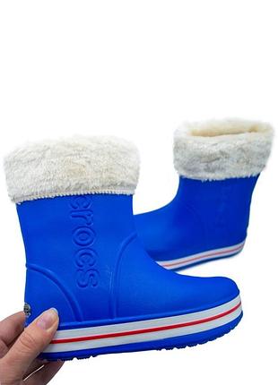 Гумові чоботи для хлопця, теплі гумачки з піни, р29-36 luck line