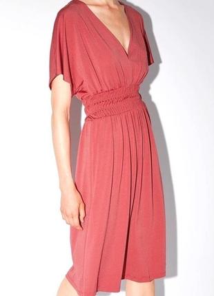 Zara платье миди с эластичным поясом9 фото