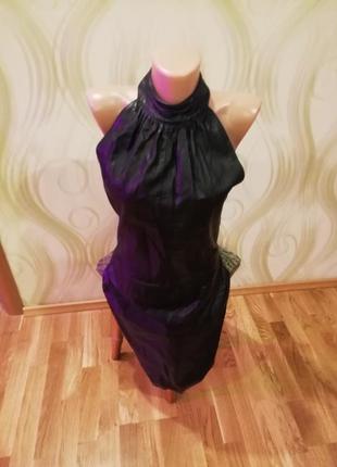 Кожаное вечернее платье