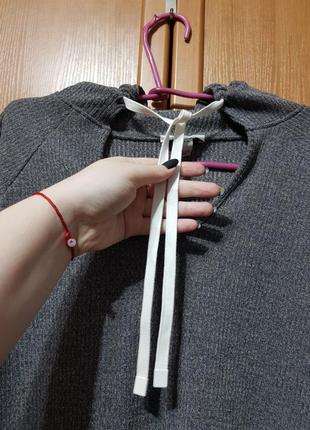 Стильный серый свитшот с капюшоном, красивый серый свитер, свитерок, кофта оверсайз5 фото