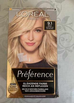 Стійка фарба для волосся l'oreal paris preference 9.1 вікінг очен