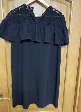 Чёрное тонкое красивое платье 46-50 р5 фото