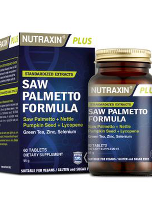 Дієтична добавка saw palmetto formula nutraxin, 60 таблеток