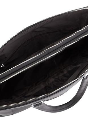 Чоловіча шкіряна сумка з відділенням для ноутбука leather collection чорна9 фото