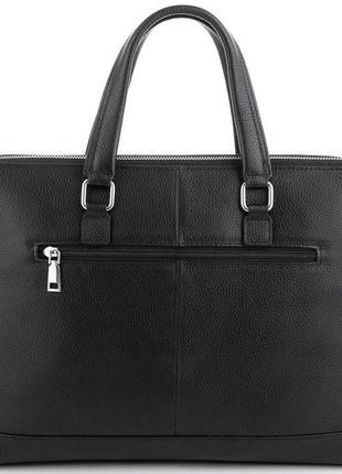 Чоловіча шкіряна сумка з відділенням для ноутбука leather collection чорна5 фото
