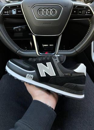 Мужские кроссовки new balance 574 tp2 black white reflective