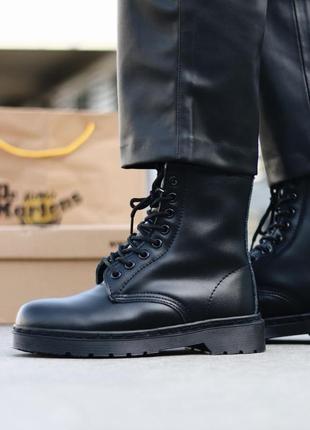 Черевики зимові dr. martens 1460 total black fur ❄️чоботи мартинсы