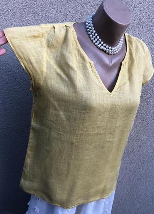 Жовта льон блуза,сорочка,етно стиль бохо4 фото