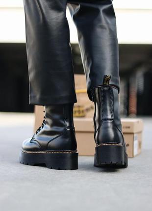 Ботинки зимние мартинсы dr. martens jadon black fur ❄сапоги на зиму5 фото