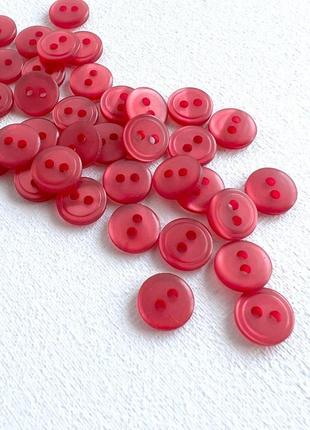 600/211 ґудзик сорочковий бортик 2отв червоний 10мм пластик