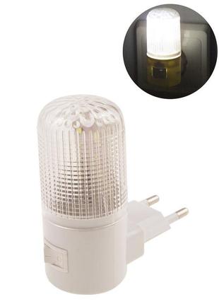 Світлодіодний led нічник в розетки з вимикачем (світильник)2 фото