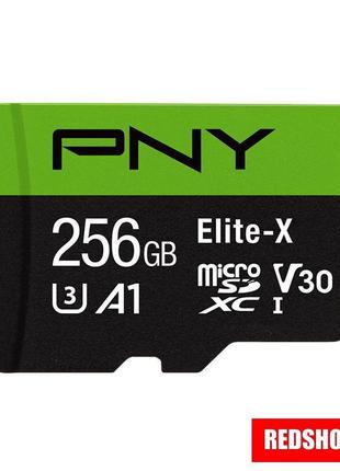 Флеш карта пам'яті 256 gb pny elite-x class 10 microsdxc + sd ada