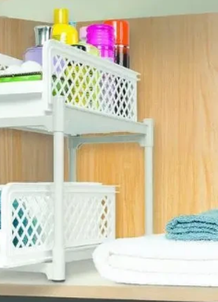 Органайзер для ванної portable 2 tier basket drawers полиця для к