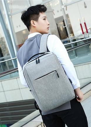Рюкзак городской с отделом для ноутбука 15,6" серый ( код: ibn031s )8 фото