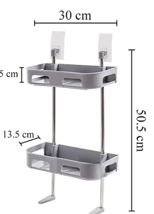 Двоярусна полиця для ванної кімнати opty з міцним кріпленням4 фото