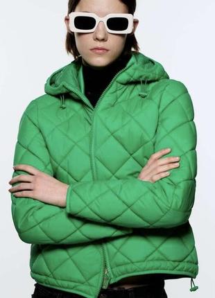 Зелена куртка zara, р.xs, м4 фото