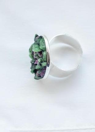 Перстеник з рубіном в цоізиті - кольцо с рубином в цоизите5 фото