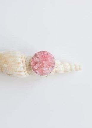 Перстеник з рожевим кварцем - кольцо с розовым кварцем - два оттенка или микс