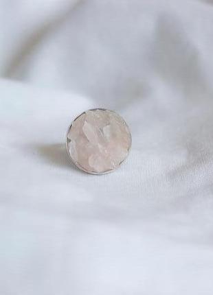 Перстеник з рожевим кварцем - кольцо с розовым кварцем - два оттенка или микс2 фото