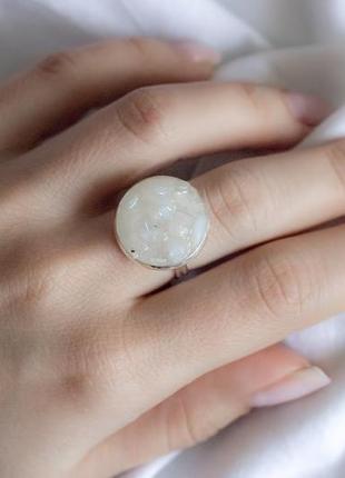 Перстеник з адуляром місячним каменем - кольцо с лунным камнем адуляром3 фото