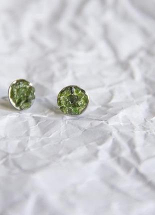 Прозорі сережки з хромдіопсідом