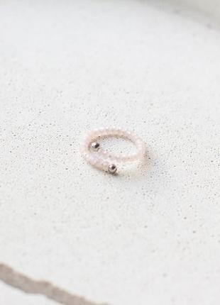 Безрозмірний перстеник з кришталем - безразмерное кольцо с хрусталем - колечко с бусинами