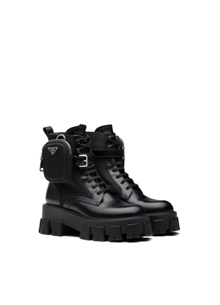 Prada brushed rois black boots