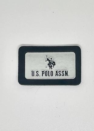 Нашивка u.s. polo assn поло 40х25 мм (черная/серебро)