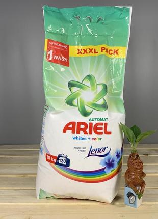 Порошок для стирки в пакете ariel universal + lenor 10kg