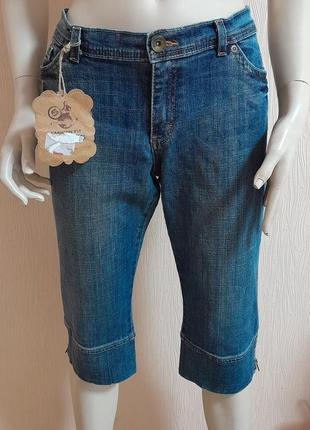 Стильные джинсовые бриджы autentic denim marks&spencer fashion made in morocco с биркой1 фото