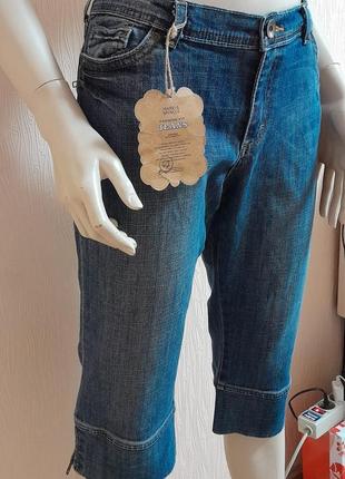 Стильные джинсовые бриджы autentic denim marks&spencer fashion made in morocco с биркой4 фото