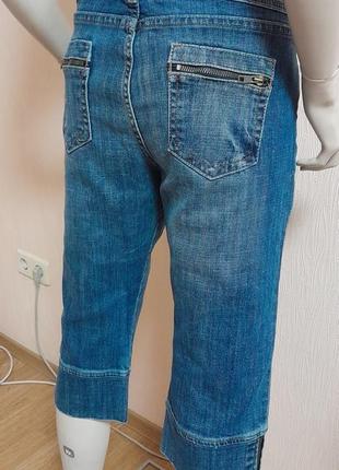 Стильные джинсовые бриджы autentic denim marks&spencer fashion made in morocco с биркой7 фото