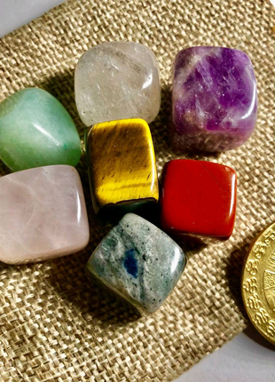 Чакральные камені для рейки reiki йога 7 чакр гармонія +подарунок2 фото